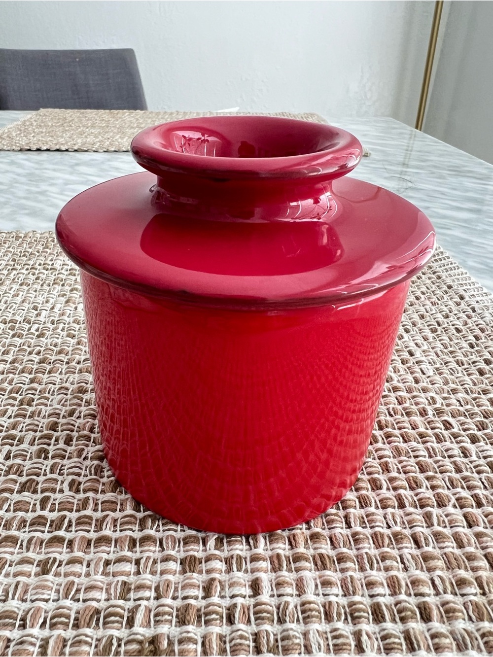 Butter Bell Red Glossy Ceramic